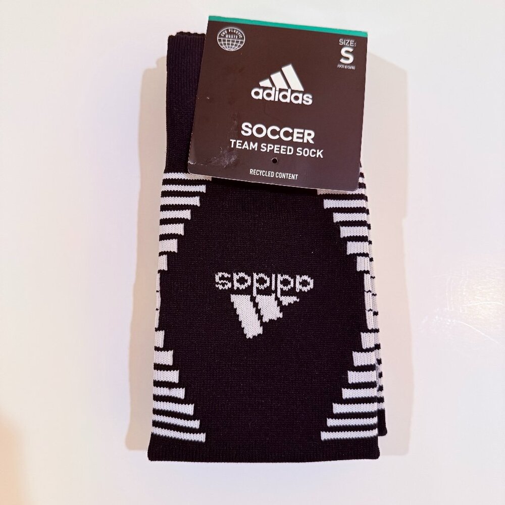 Adidas Soccer Socks Team Speed Black White Aeroready Unisex OTC NWT Small